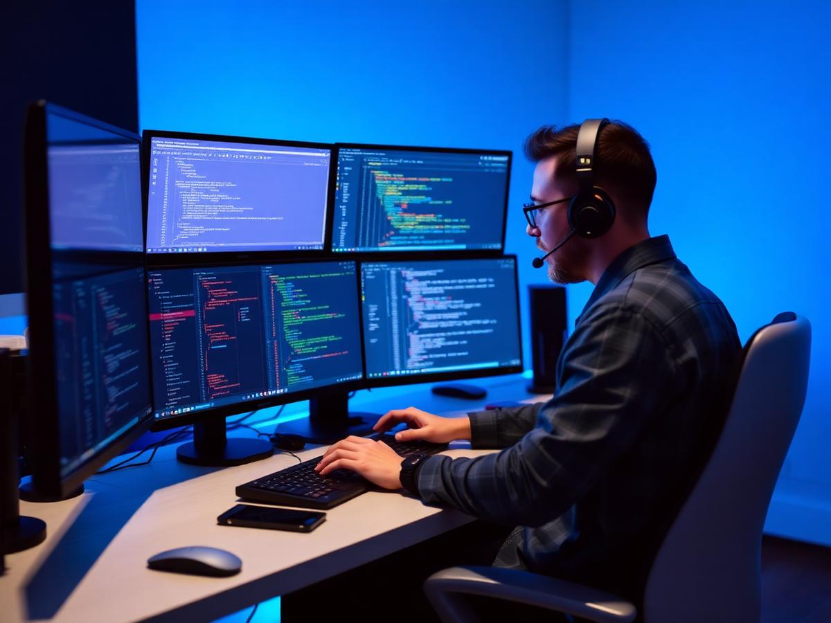 Desenvolvedor da TIRS trabalhando em software moderno